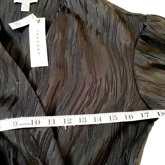 TOPSHOP Jacquard Wrap Midi Dress Black Dressy Formal Cocktail Party Size 6 NWT - Picture 5 of 10